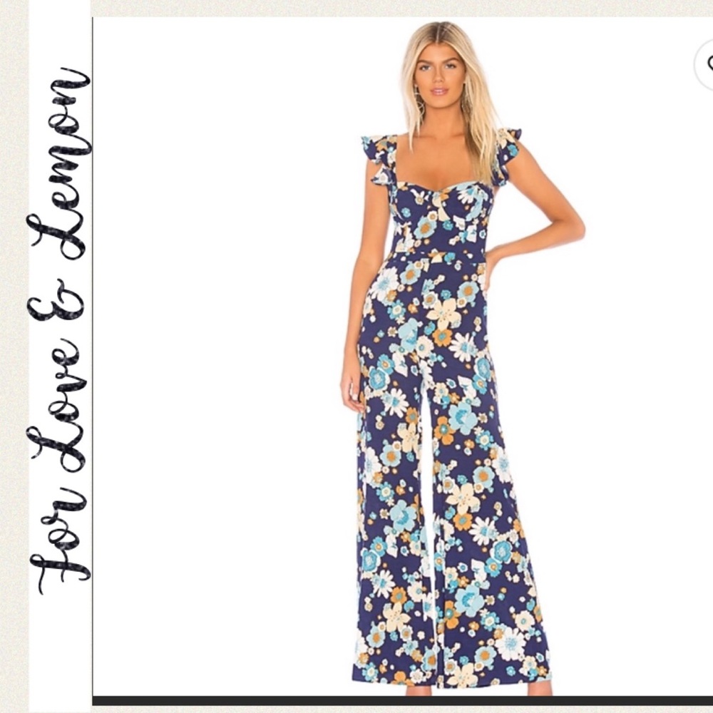 For Love & Lemons Magnolia Ruffled Jumpsuit